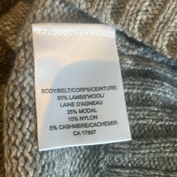 Banana Republic long grey sweater with side pockets and belt - Picture 6 of 7